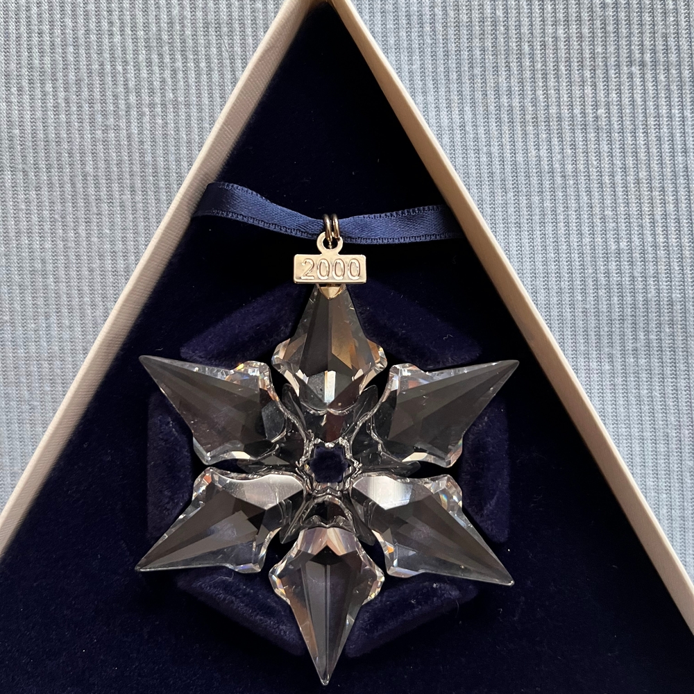Swarovski Crystal Star Ornament with Silver and Gold